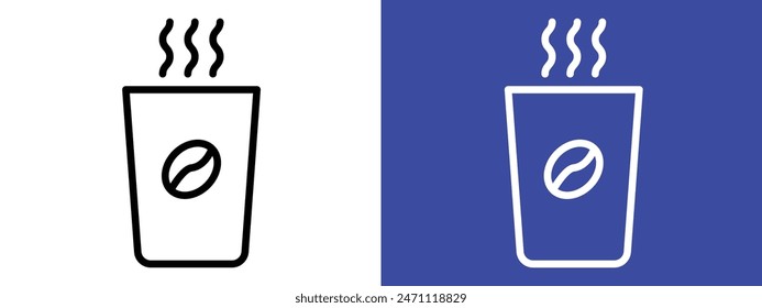 Hot coffee cup icon logo set vector