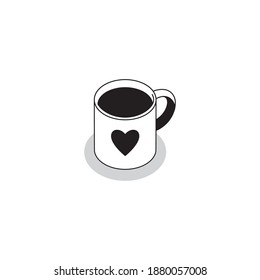hot coffee cup  icon on white background