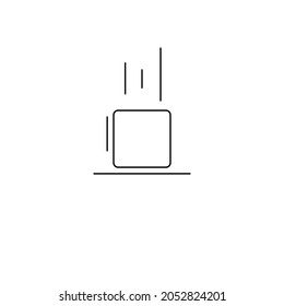 Hot coffee cup icon on white background