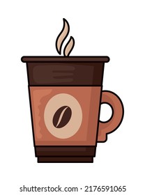 hot coffee cup icon on white background