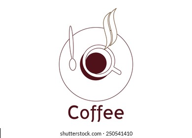 hot coffee cup icon on white background : logo vector