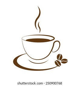 hot coffee cup icon on a white background