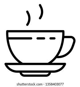 Hot coffee cup icon. Outline hot coffee cup vector icon for web design isolated on white background