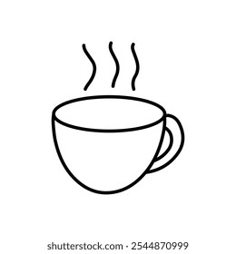 Hot coffee cup icon Outline vector for web ui