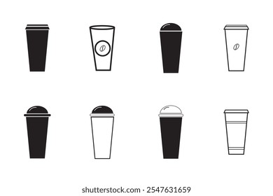 Hot coffee cup icon. Paper coffee cup icon isolated on white background.