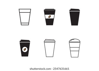 Hot coffee cup icon. Paper coffee cup icon isolated on white background.