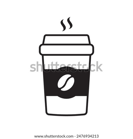 Hot coffee cup icon. Paper coffee cup icon isolated on white background.