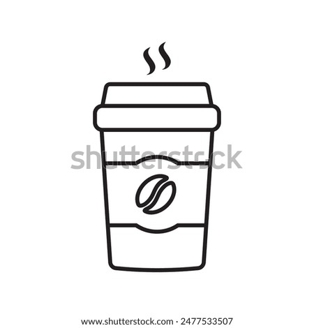 Hot coffee cup icon. Paper coffee cup icon isolated on white background.