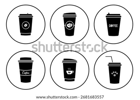 Hot coffee cup icon. Paper coffee cup icon isolated on white background. eps 10
