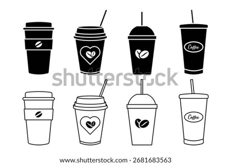Hot coffee cup icon. Paper coffee cup icon isolated on white background. eps 10