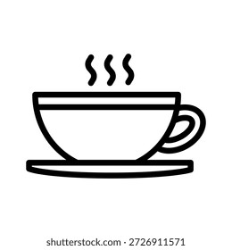 Hot coffee cup icon representing warm beverage, steaming drink, cozy winter refreshment, and simple food element for cold season lifestyle.