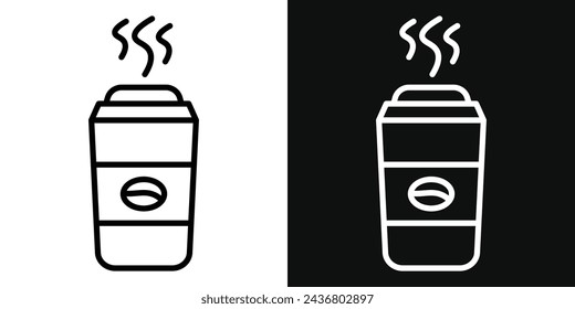 Hot Coffee Cup Icon Set. Vector Illustration