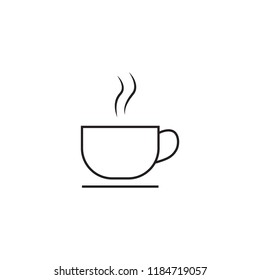 Hot coffee cup icon. Hot cup icon. Cup with smoke.