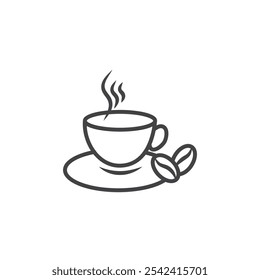 Hot coffee cup icon Symbol mark in filled style