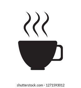 Hot coffee cup icon, tea cup vector illustration design