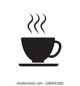 Hot coffee cup icon, tea cup vector illustration design