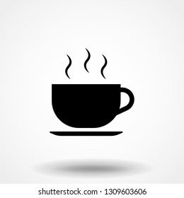 Hot coffee cup icon, tea cup vector illustration design