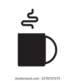 Hot coffee cup icon Thin line art collection