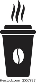 Hot coffee cup icon in trendy style isolated on white background . Paper coffee cup icon . Vector illustration