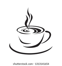 Hot coffee cup icon vector illustration