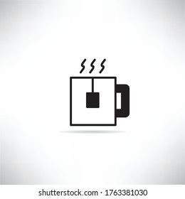 ilustración vectorial de icono de taza de café caliente en fondo blanco