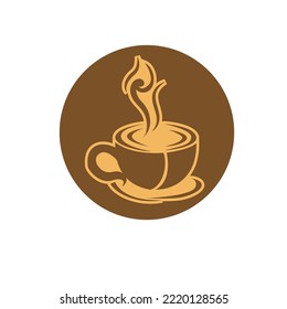 Un icono caliente de la taza de café. Ilustración vectorial.