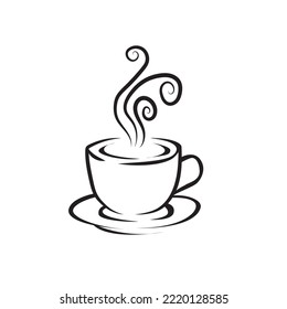 A hot Coffee cup icon. Vector illustration.