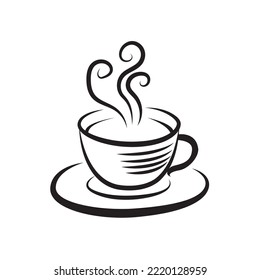 A hot Coffee cup icon. Vector illustration.
