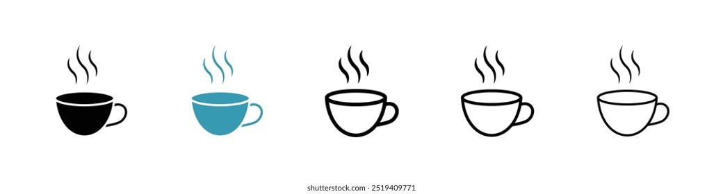 Conjunto de iconos de Vector de taza de café caliente. EPS 10