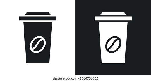 Hot coffee cup icons in flat syle