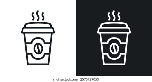 Hot coffee cup icons set vectors on white background.