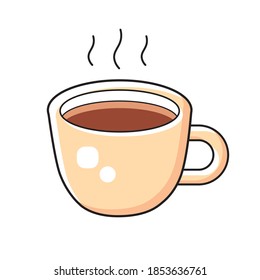 Hot coffee cup isolated cartoon vector icon