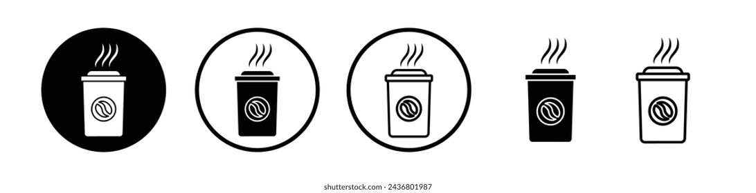 Hot Coffee Cup Line Icon. Morning Brew icon in outline and solid flat style.