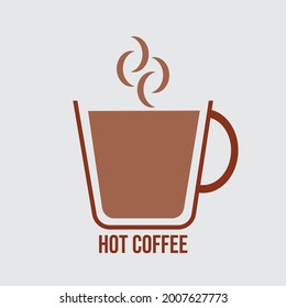 hot coffee cup logo suitable for coffee shop.