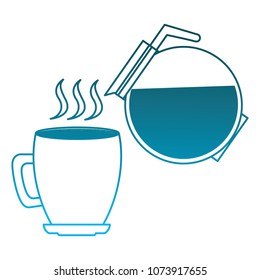 hot coffee cup and maker beverage