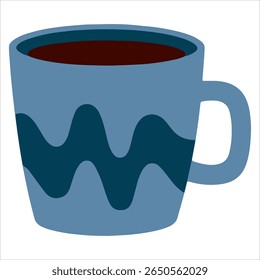 Hot coffee cup in minimalist vector style. Clean line art beverage graphic ideal for drink labels and coffee shop branding.