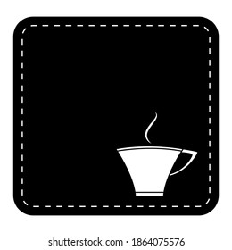 Heißer Kaffee-Cup auf schwarz-weißem Hintergrund für ein Menü, Cover und Schilder.	
