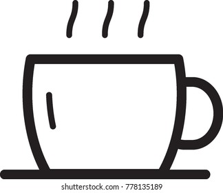 the hot coffee cup on the coffee dish it very hot it has smoke