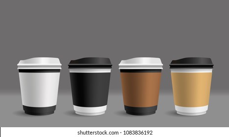 Hot coffee cup on gray background vector illustration