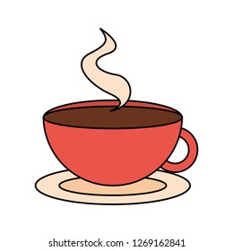 hot coffee cup on white background