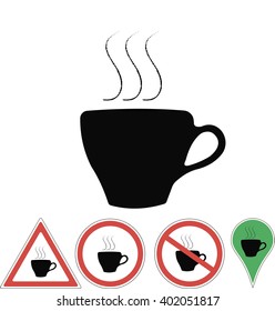 hot coffee Cup on white