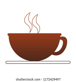 Hot coffee cup orange lines