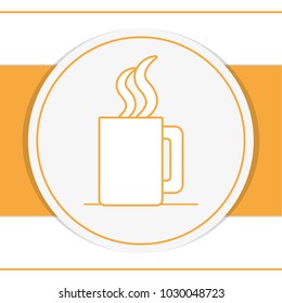 Hot coffee cup over round icon
