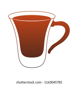 Hot coffee cup red lines