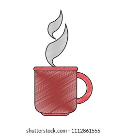 Hot coffee cup scribble