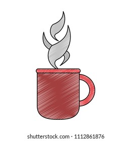 Hot coffee cup scribble