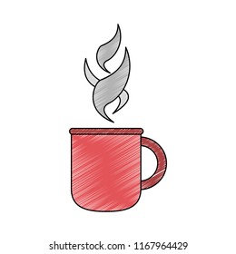 Hot coffee cup scribble