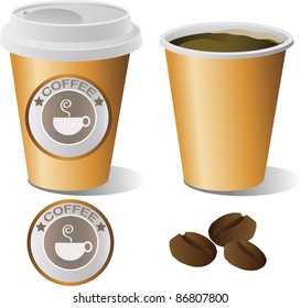Hot Coffee Cup set , illustrator