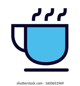 Hot Coffee Cup. Simple Vector Color Icon.