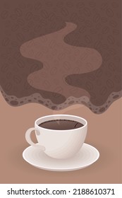 hot coffee cup with smoke